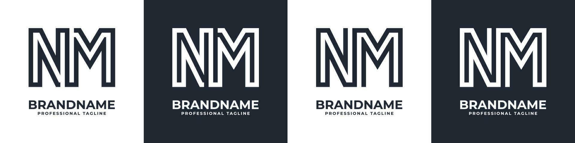 Simple NM Monogram Logo, suitable for any business with NM or MN initial. vector