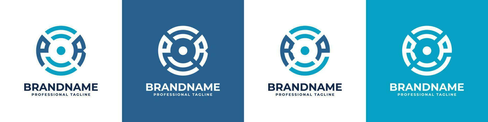 Letter PR or RP Global Technology Monogram Logo, suitable for any business with PR or RP initials. vector