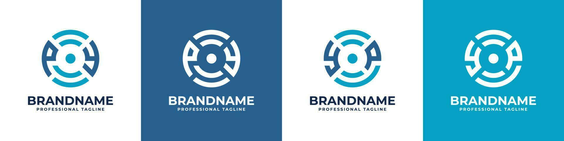 Letter PY or YP Global Technology Monogram Logo, suitable for any business with PY or YP initials. vector