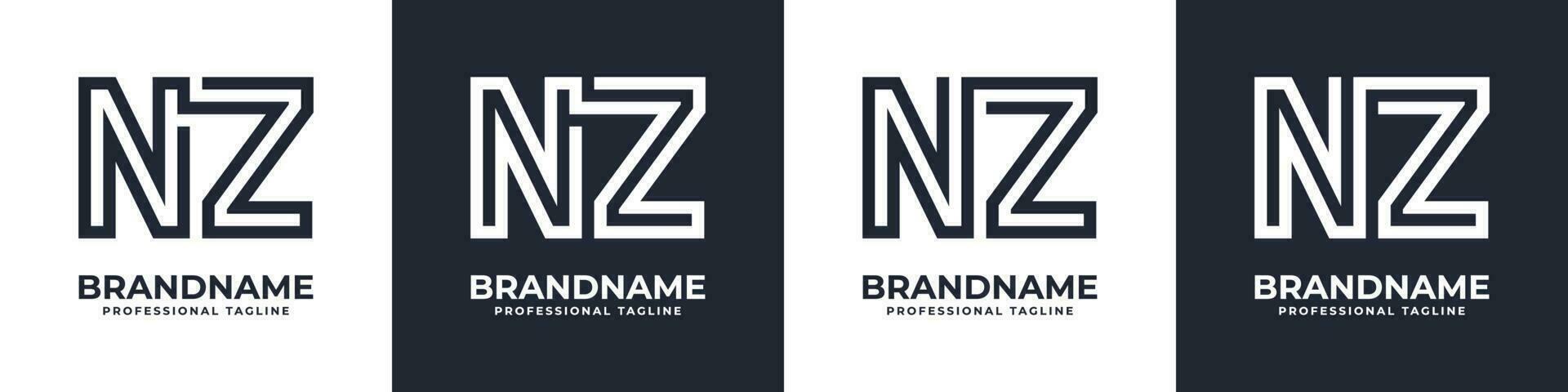 Simple NZ Monogram Logo, suitable for any business with NZ or ZN initial. vector