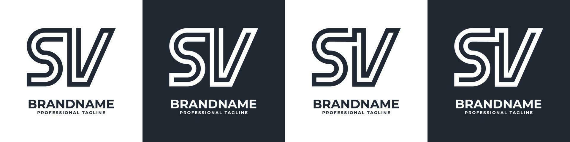 Simple SV Monogram Logo, suitable for any business with SV or VS initial. vector