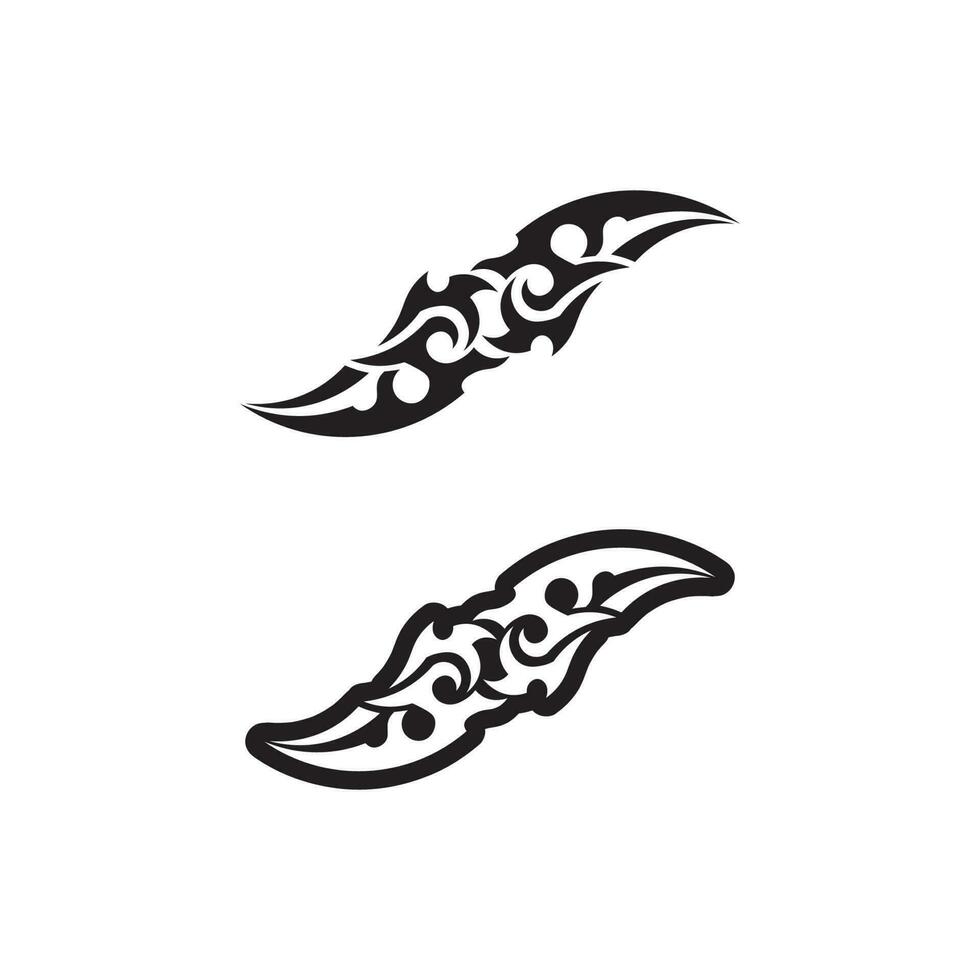 icono de diseño de logotipo vectorial tribal negro y signo tribal vector