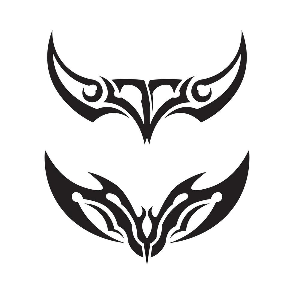 icono de diseño de logotipo vectorial tribal negro y signo tribal vector