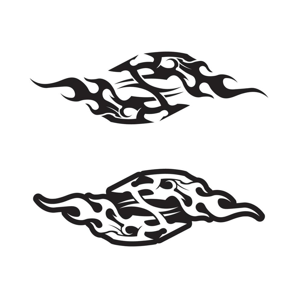 icono de diseño de logotipo vectorial tribal negro y signo tribal vector