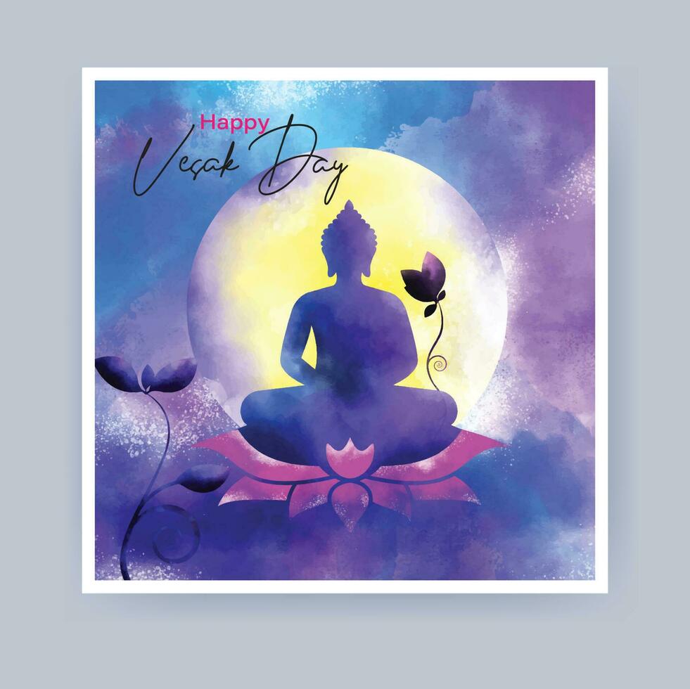 Happy Vesak Day Vector Illustration concept