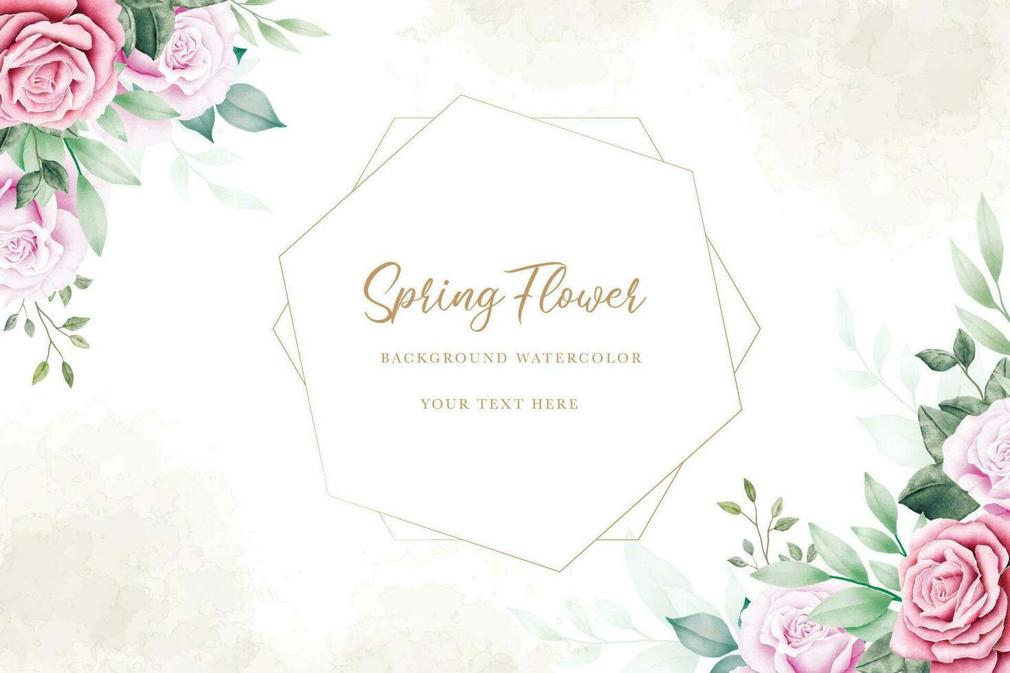 Beautiful Floral Spring Background Watercolor vector