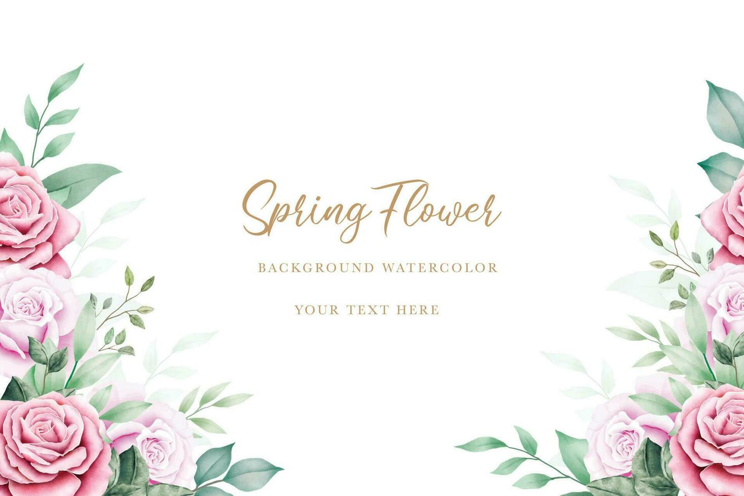 Beautiful Floral Spring Background Watercolor vector