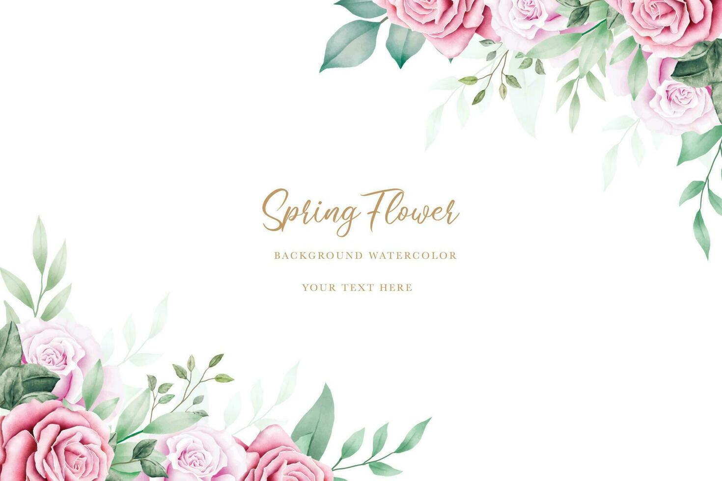 Beautiful Floral Spring Background Watercolor vector