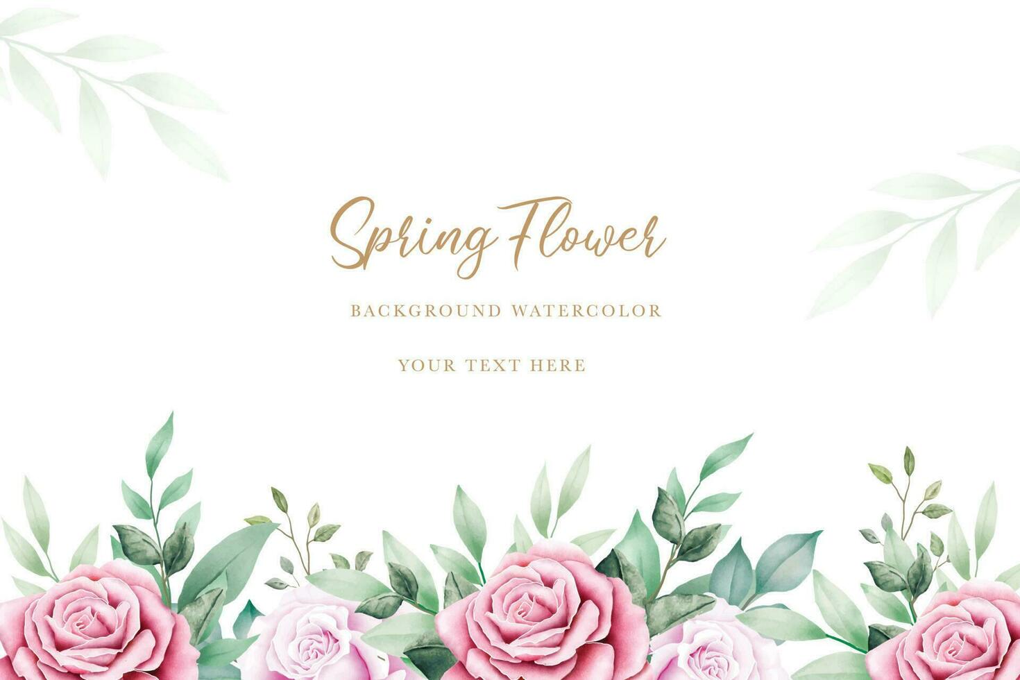 Beautiful Floral Spring Background Watercolor vector