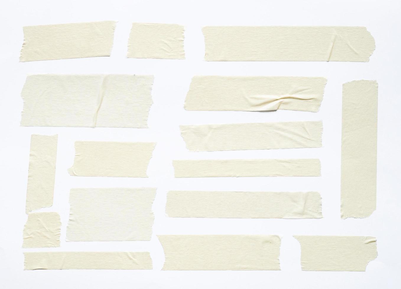 close up of adhesive tape wrinkle set on white background photo