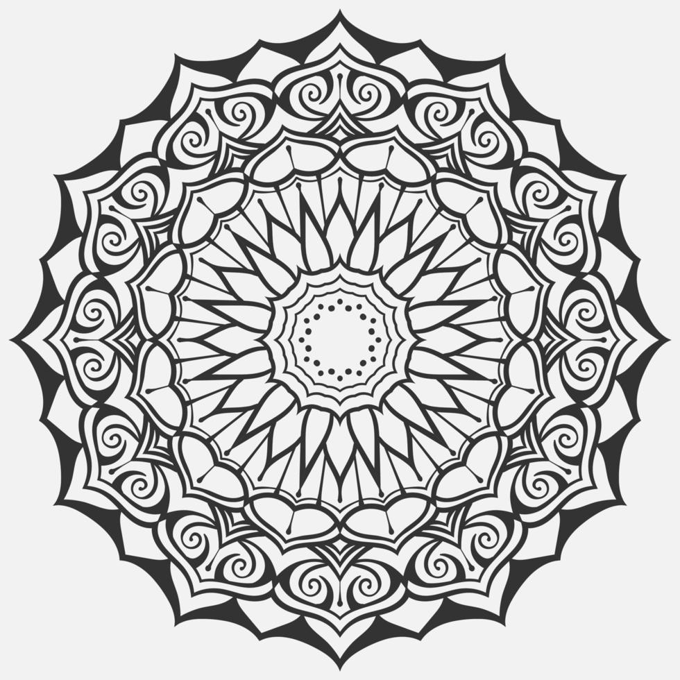 Circular pattern in form of mandala for Henna, Mehndi, tattoo, decoration. Decorative ornament in ethnic oriental style vector