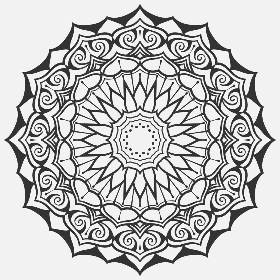 Circular pattern in form of mandala for Henna, Mehndi, tattoo, decoration. Decorative ornament in ethnic oriental style vector