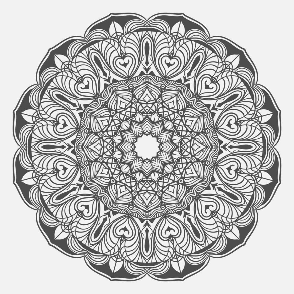 Circular pattern in form of mandala for Henna, Mehndi, tattoo, decoration. Decorative ornament in ethnic oriental style vector