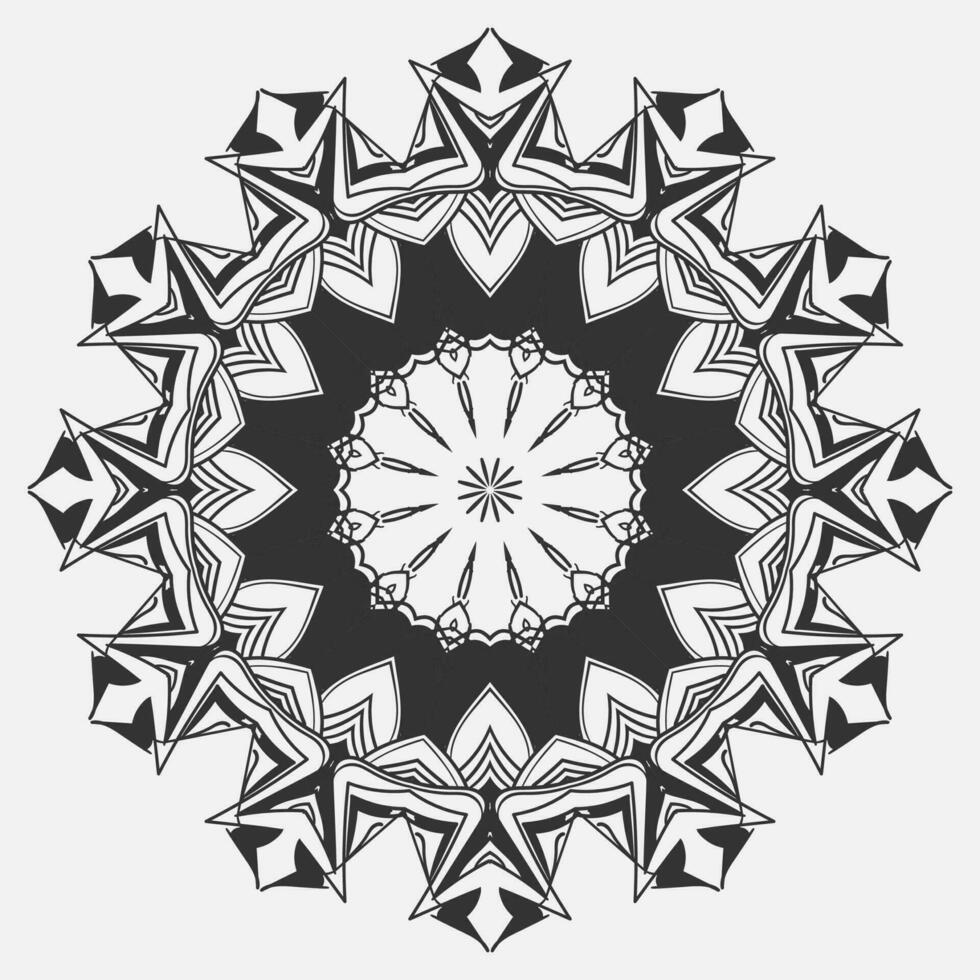 Circular pattern in form of mandala for Henna, Mehndi, tattoo, decoration. Decorative ornament in ethnic oriental style vector