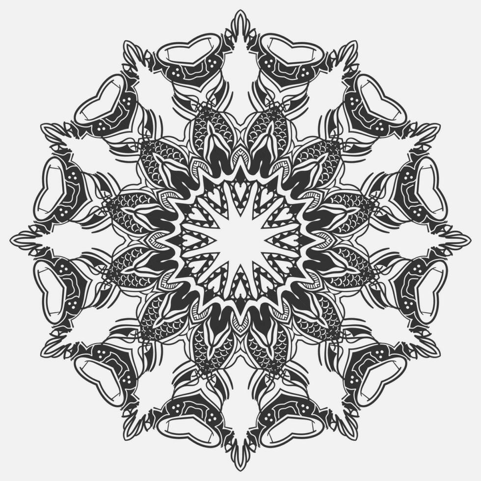 Circular pattern in form of mandala for Henna, Mehndi, tattoo, decoration. Decorative ornament in ethnic oriental style vector