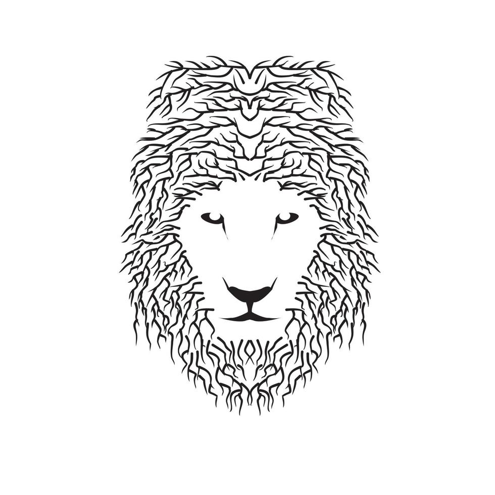 lion head vector, black and white illustration, for logo design ready to convert eps file vector
