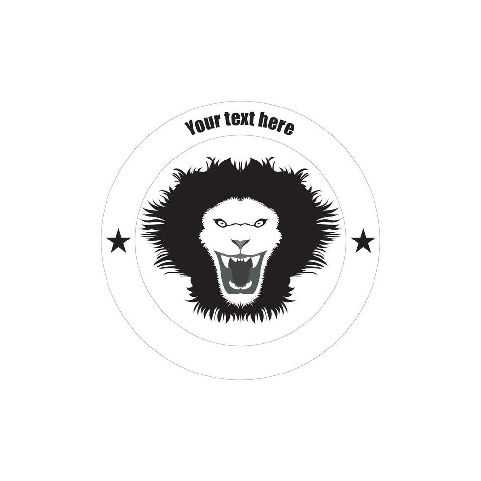 lion head vector, black and white illustration, for logo design ready to convert eps file vector