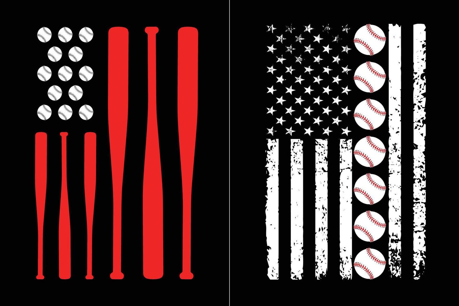 American Flag Baseball Design vector