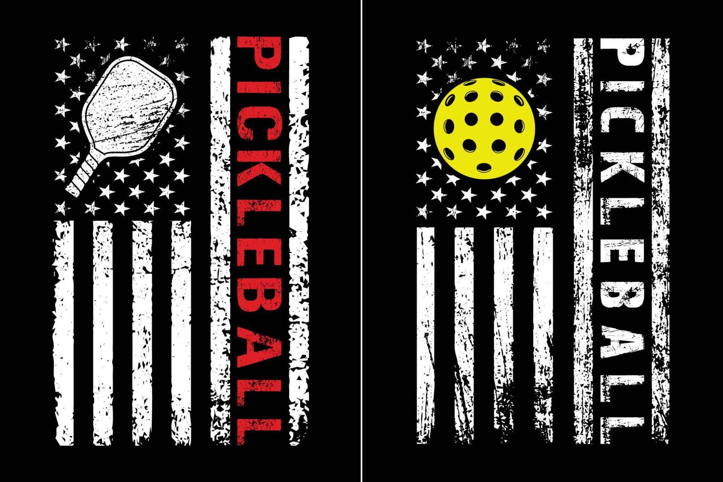 US Flag Pickleball Design vector