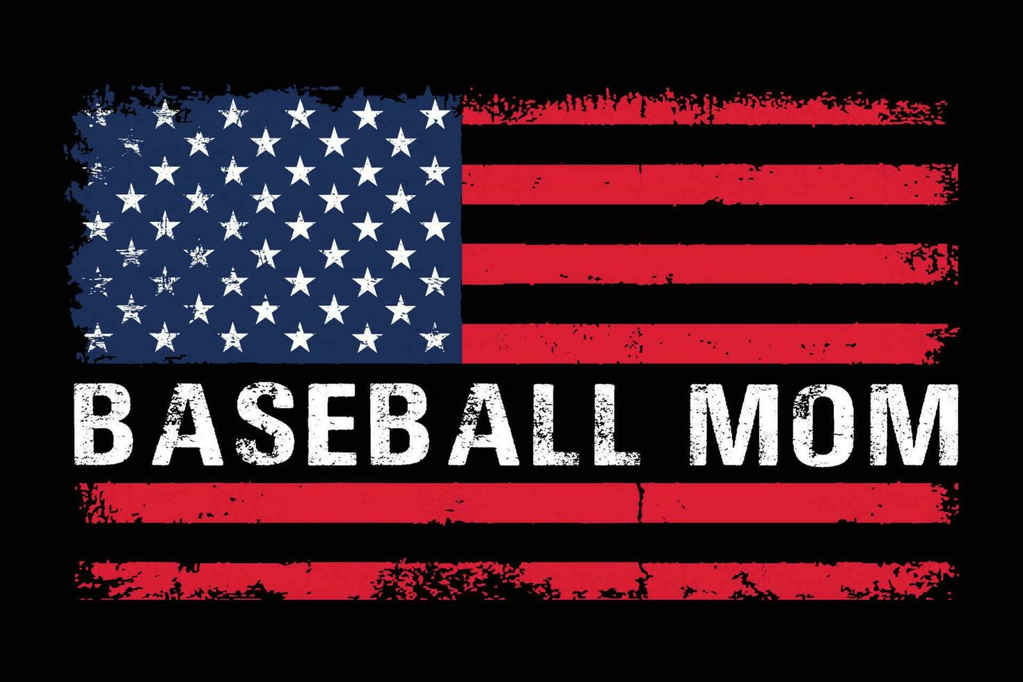 Baseball Mom Flag Design vector