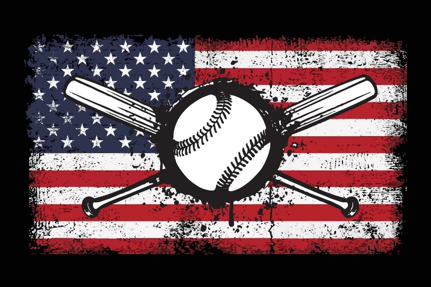 Vintage Baseball Flag Design vector