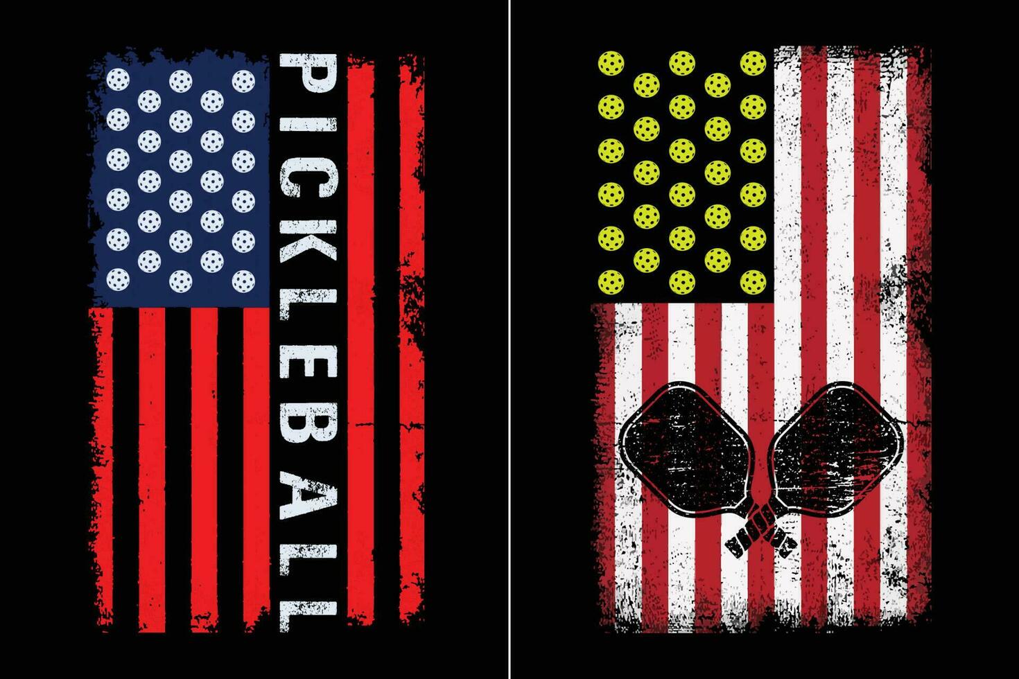 USA Flag Pickleball Design vector