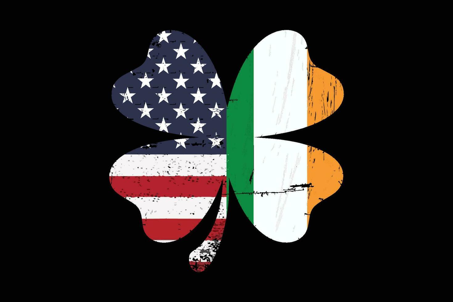Irish American Flag Shamrock St. Patrick's Day vector