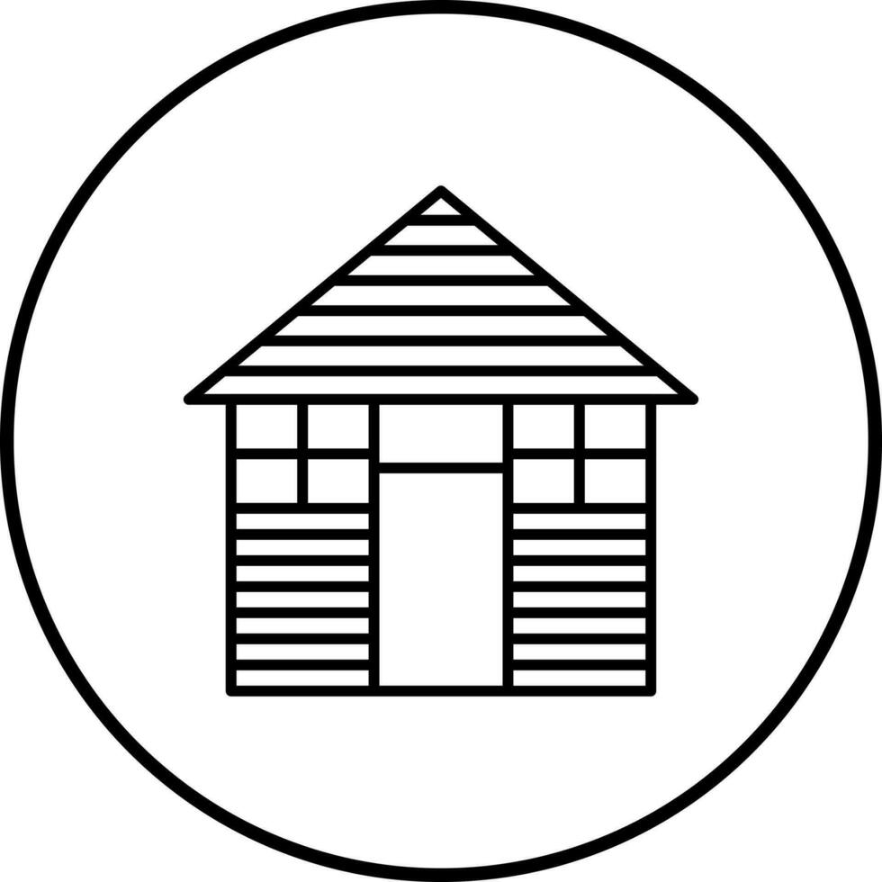Wood Cabin Vector Icon