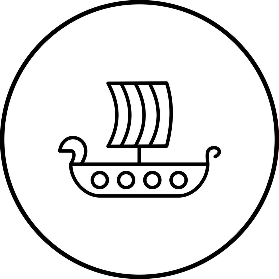 Viking Ship Vector Icon