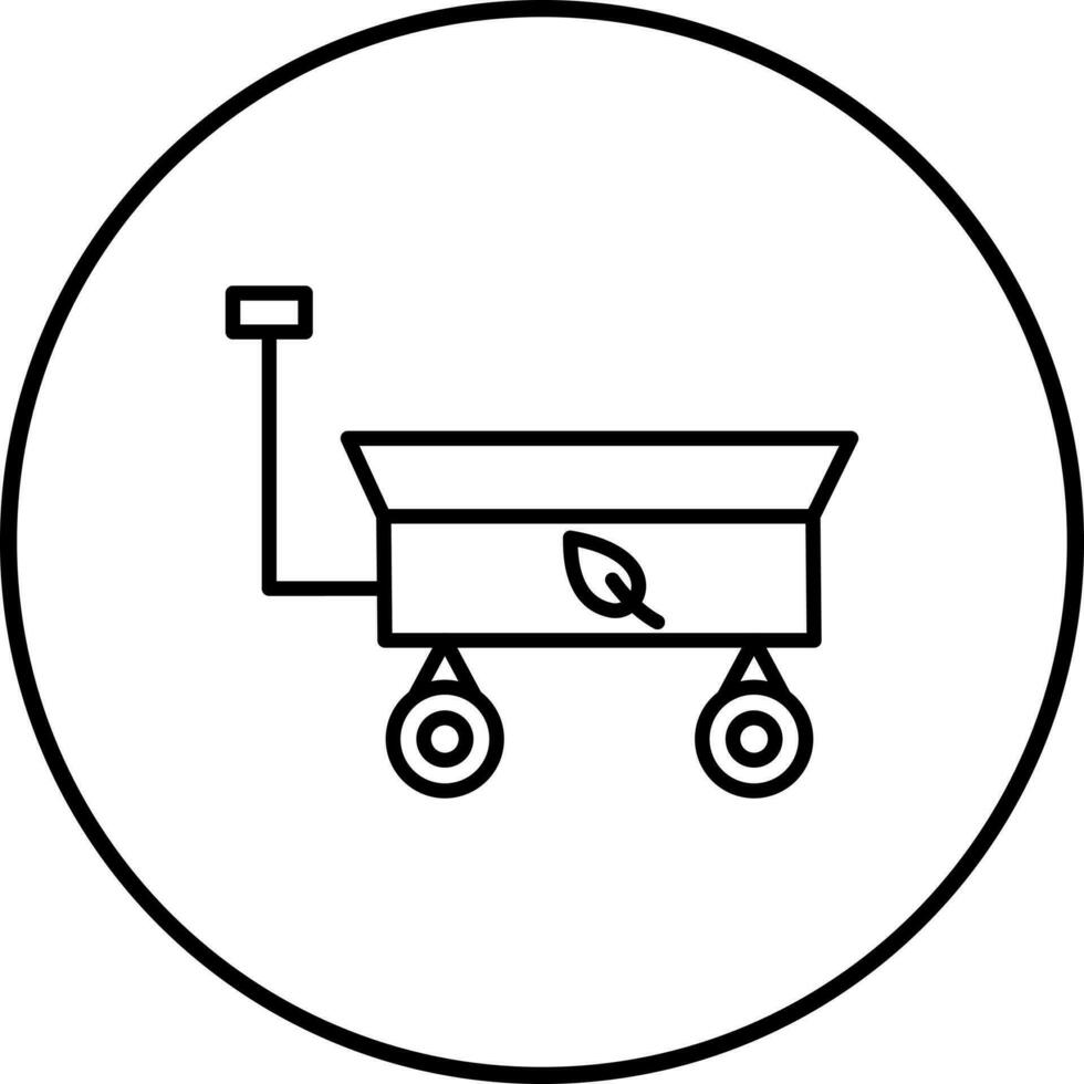 icono de vector de carro de jardín