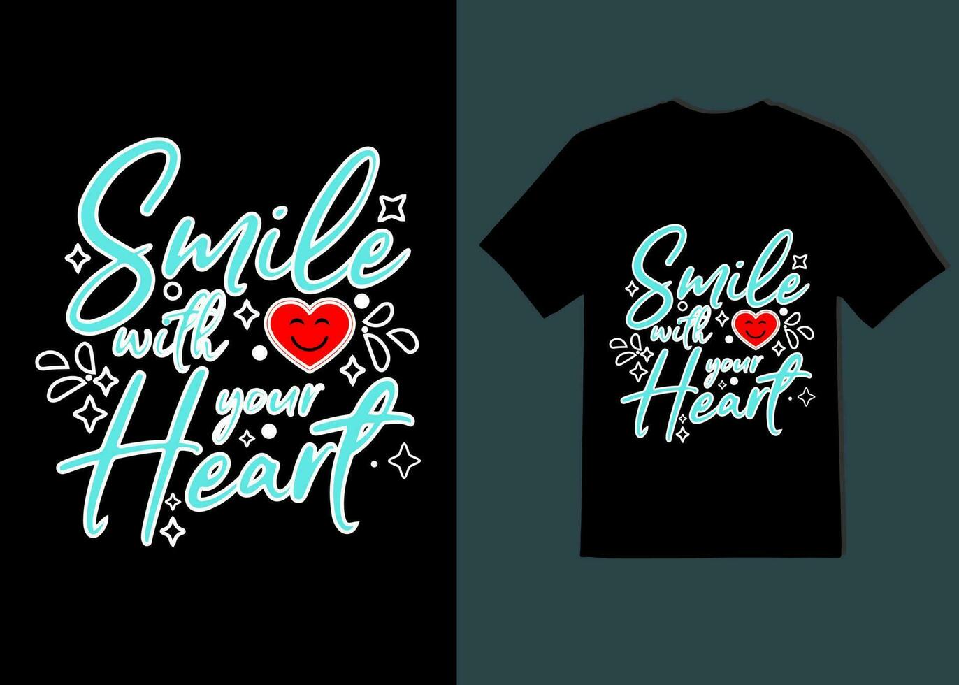 sonrisa con tu corazón nuevo hermosa camiseta diseño 2024 vector