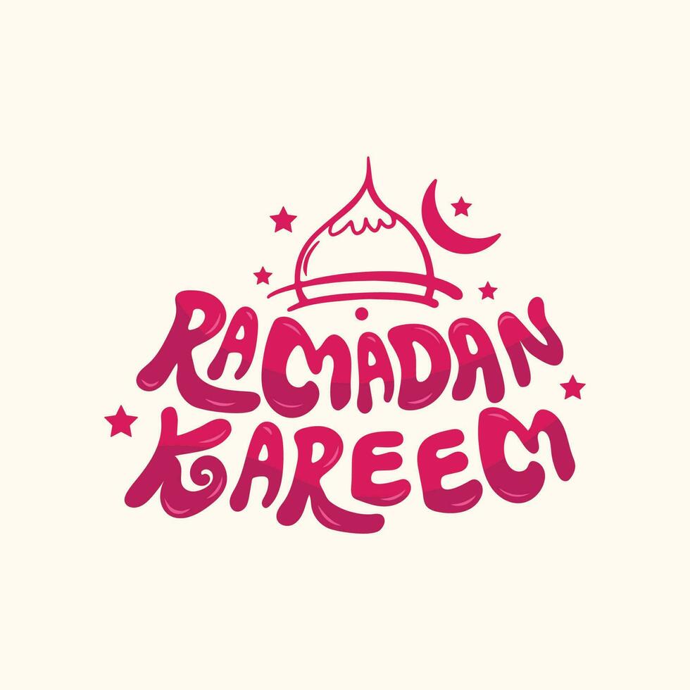 Ramadan Kareem bangla Typography and lettering illustration for Islamic holiday background, greeting card, calendar, poster, banner, social media template. Hand drawn Beautiful typography with star, vector