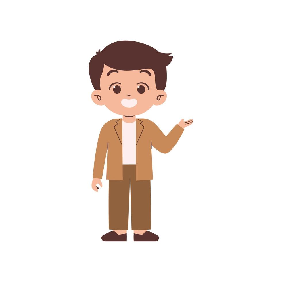 Indonesian male teacher in the classroom vector