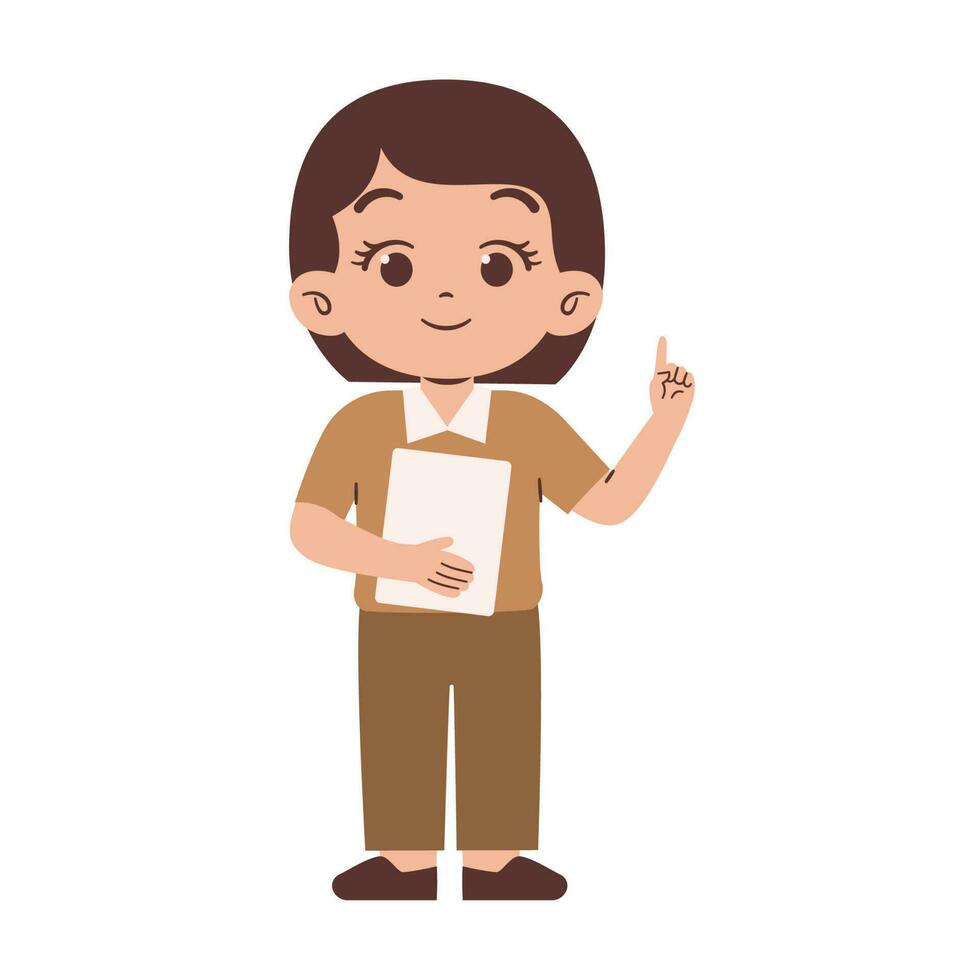 Indonesian female teacher in the classroom vector