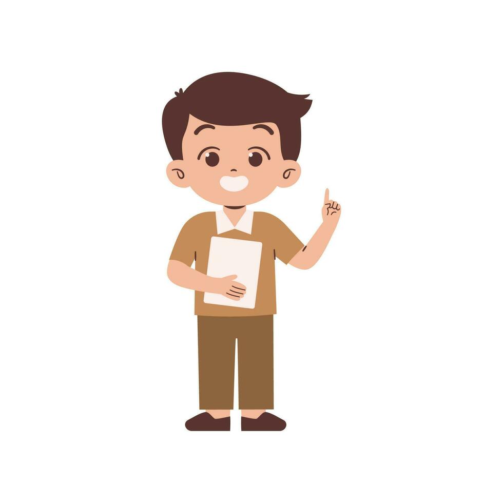 Indonesian male teacher in the classroom vector