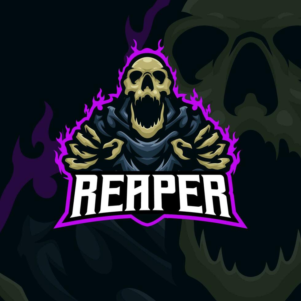 Reaper masscot logo illustration premium vector