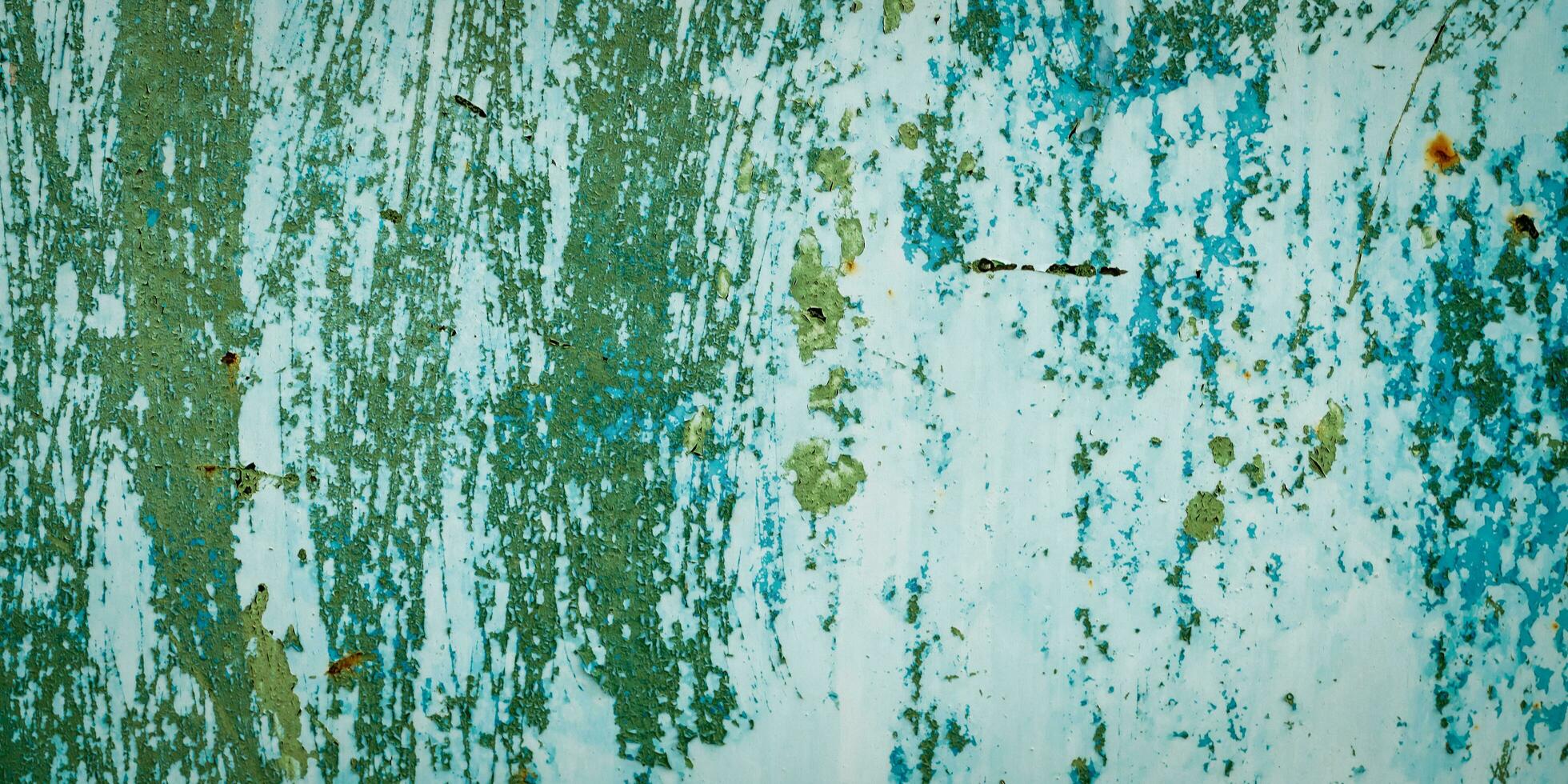 Panorama grunge surface green metal texture and background with copy space photo