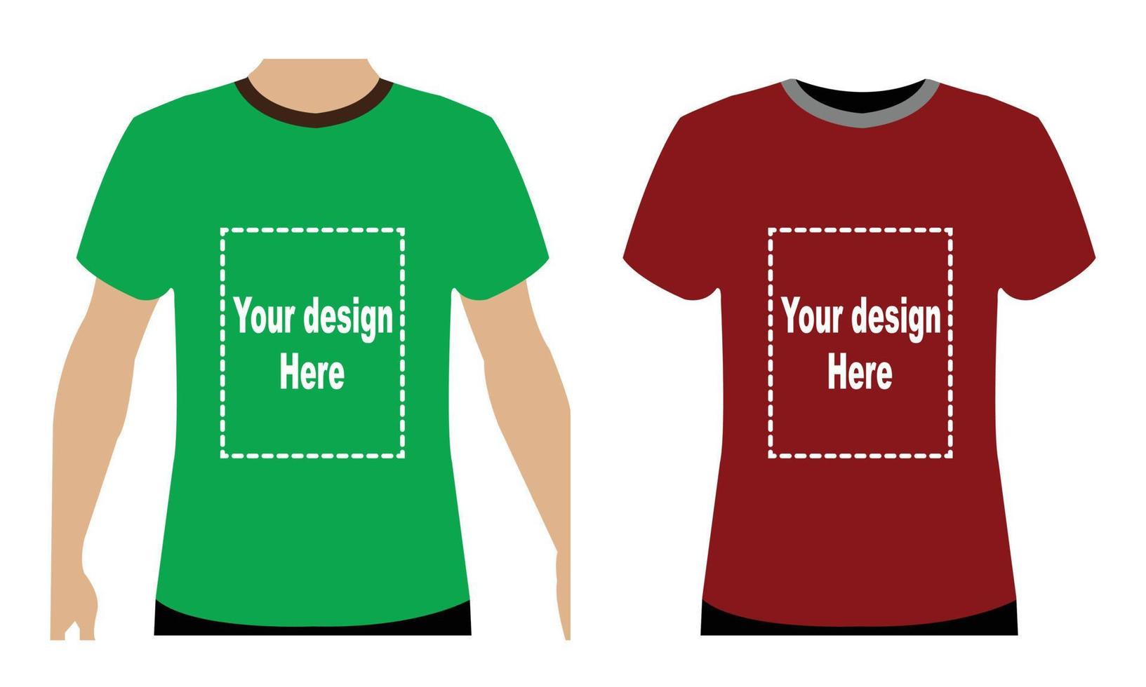 t shirt template illustration two mocup vector design