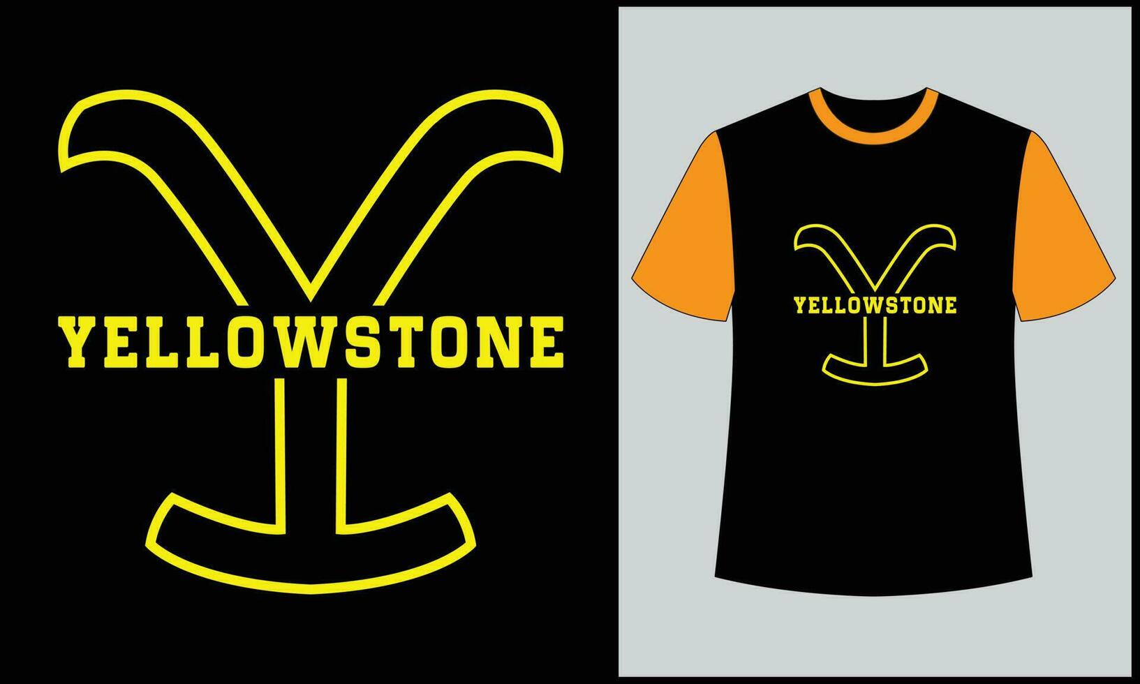 yellostone typography illustration vector t shirt design 10
