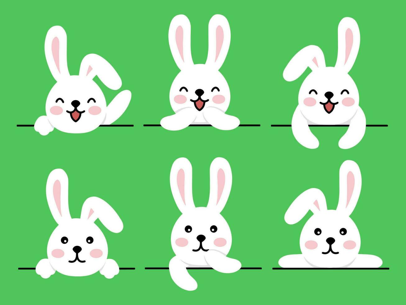 Easter Bunny Clip Art Collection vector