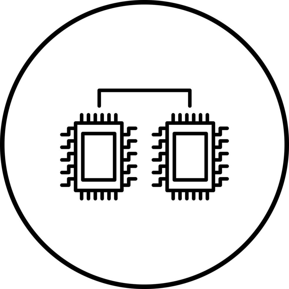 Processors Connected Vector Icon