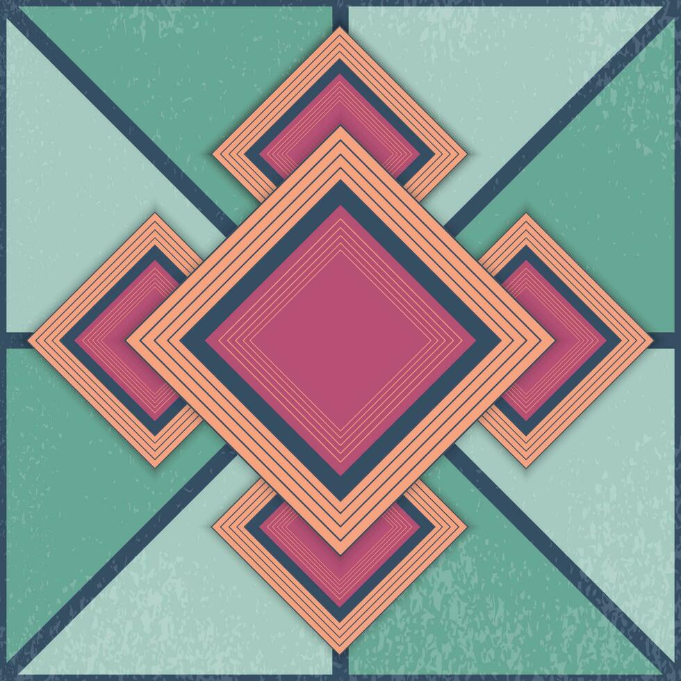 colorful abstract retro geometric rectangle shape vector