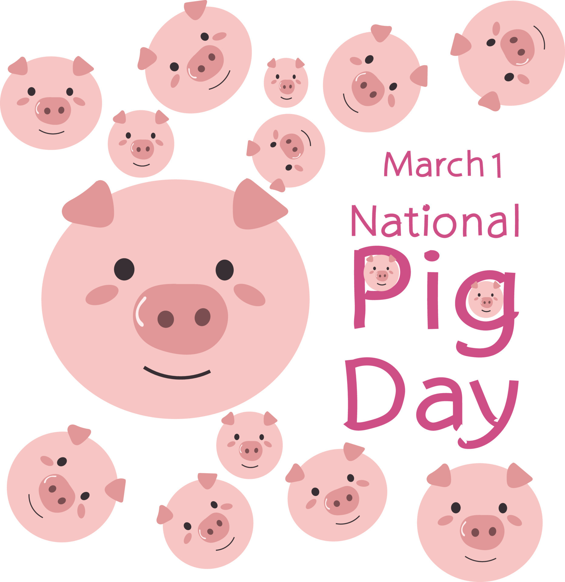 national pig day Vector illustration. 20665141 Vector Art at Vecteezy