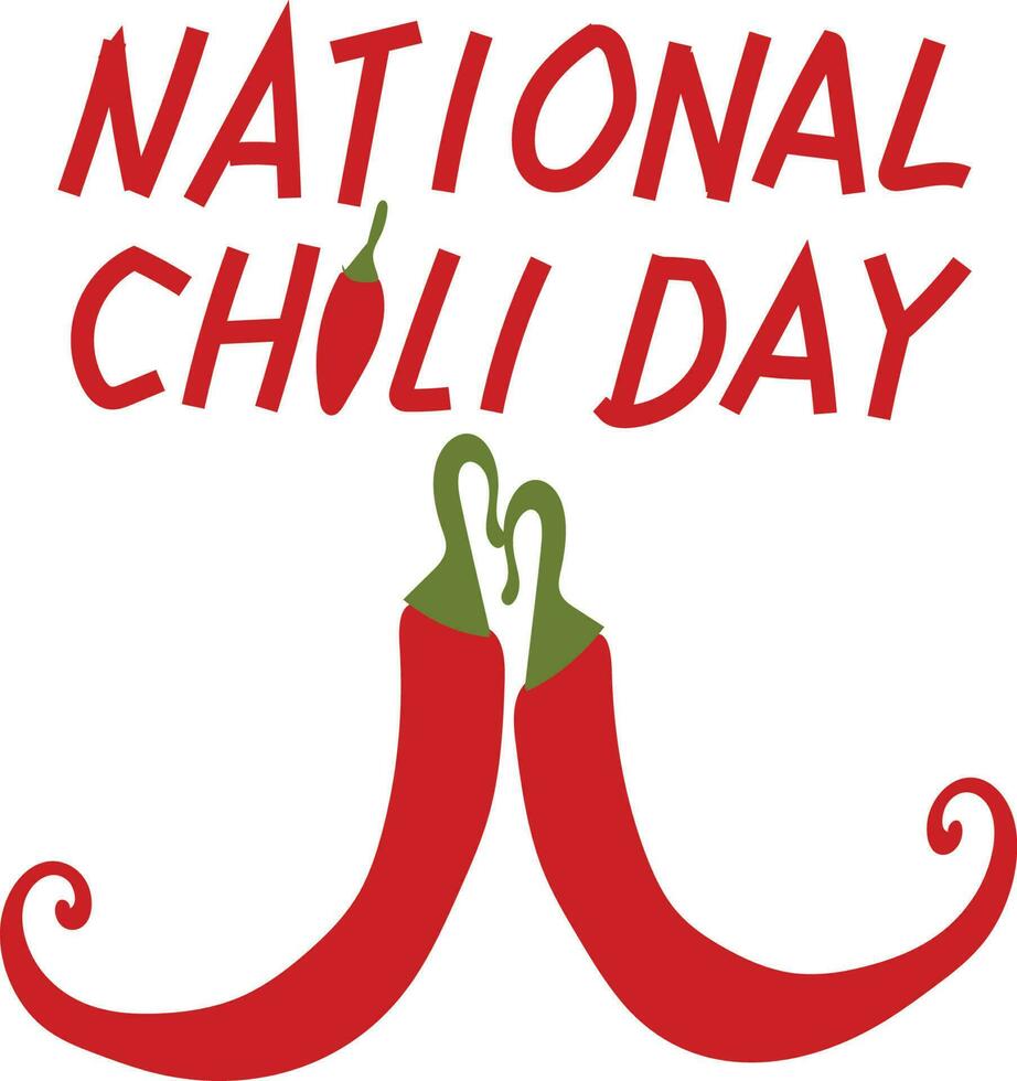 national chili day Vector illustration.