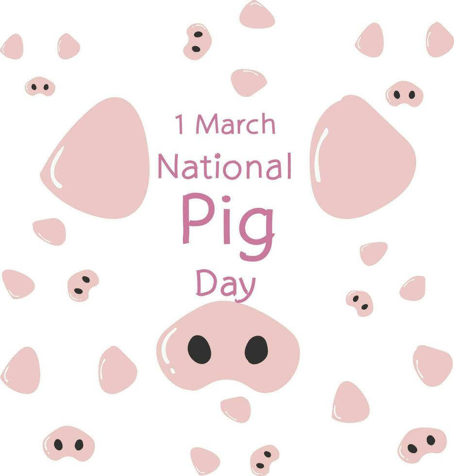 national pig day Vector illustration.