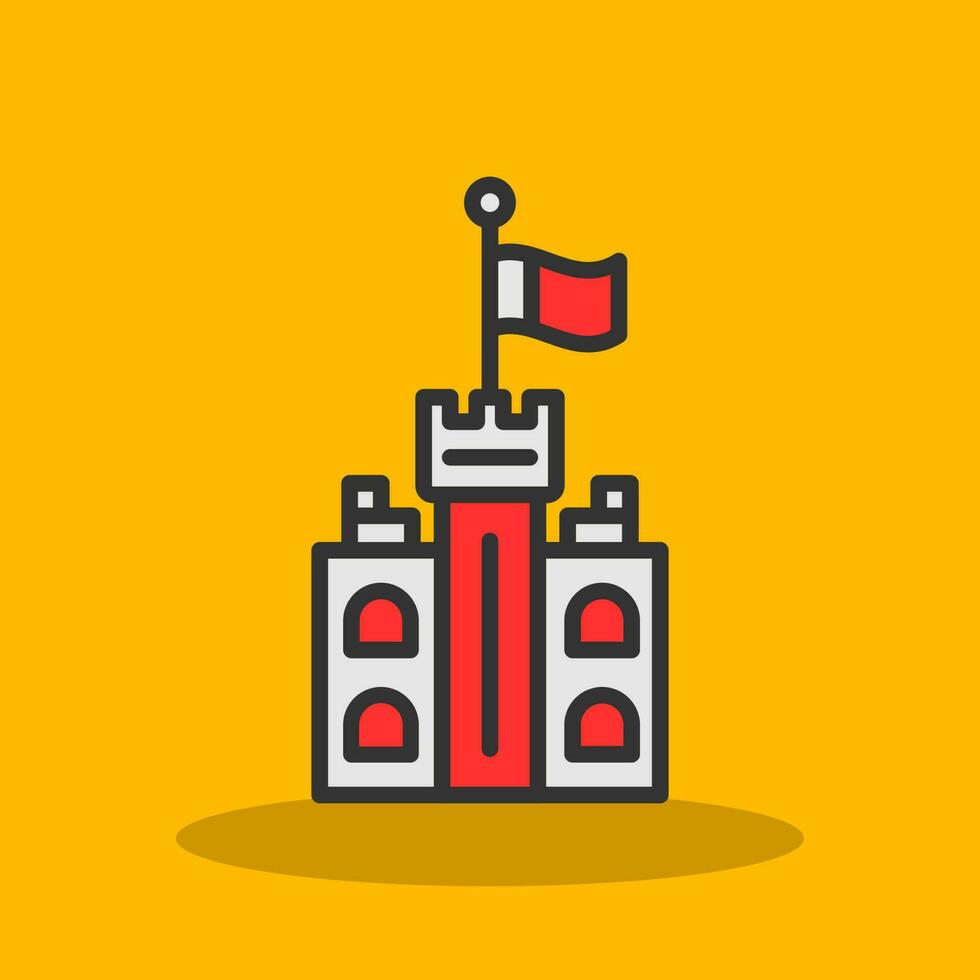 Castle Flag Vector Icon Design
