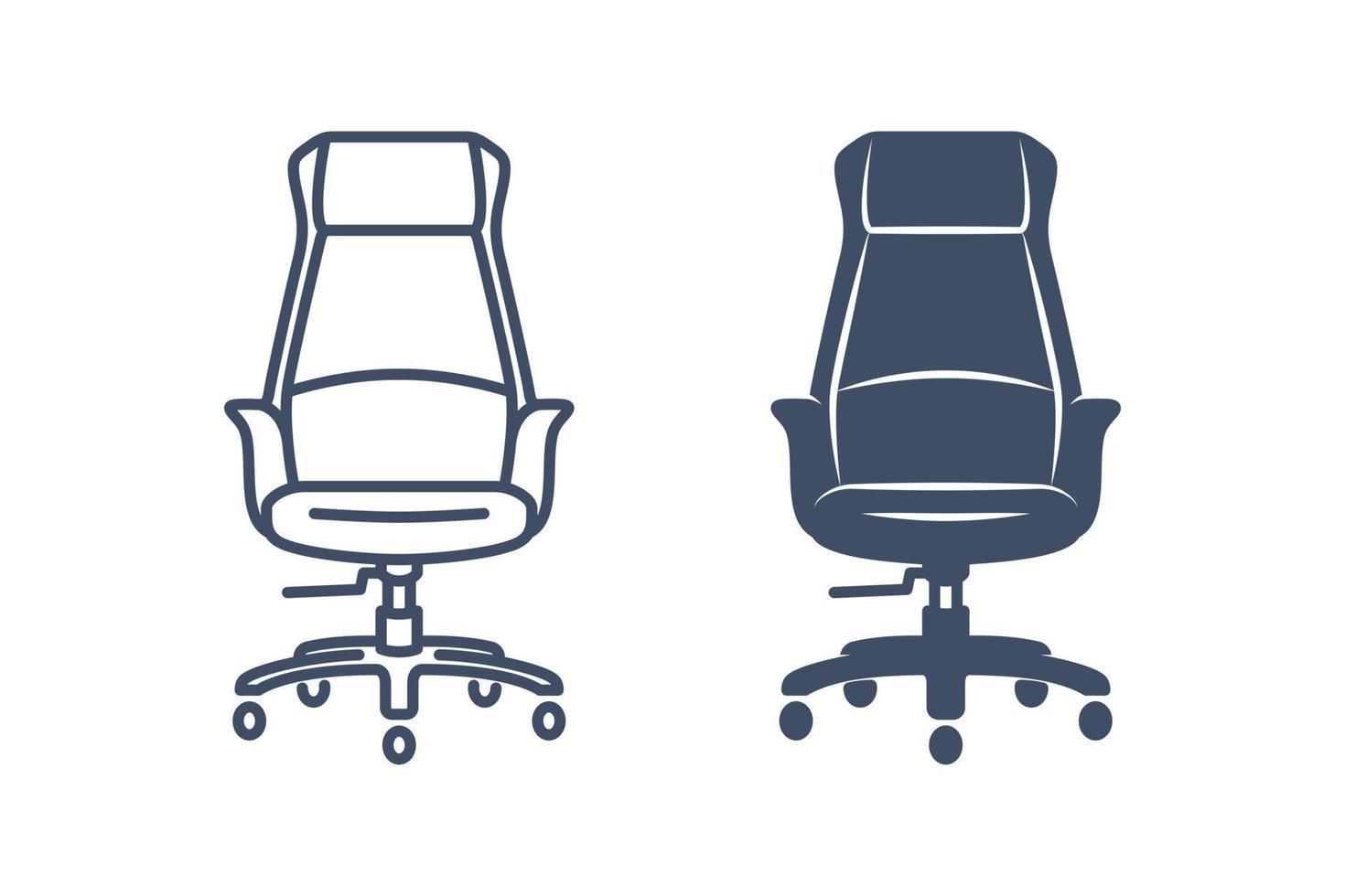 oficina silla icono. lineal icono y glifoicono. gerente equipo. sillón. vector aislado ilustraciones