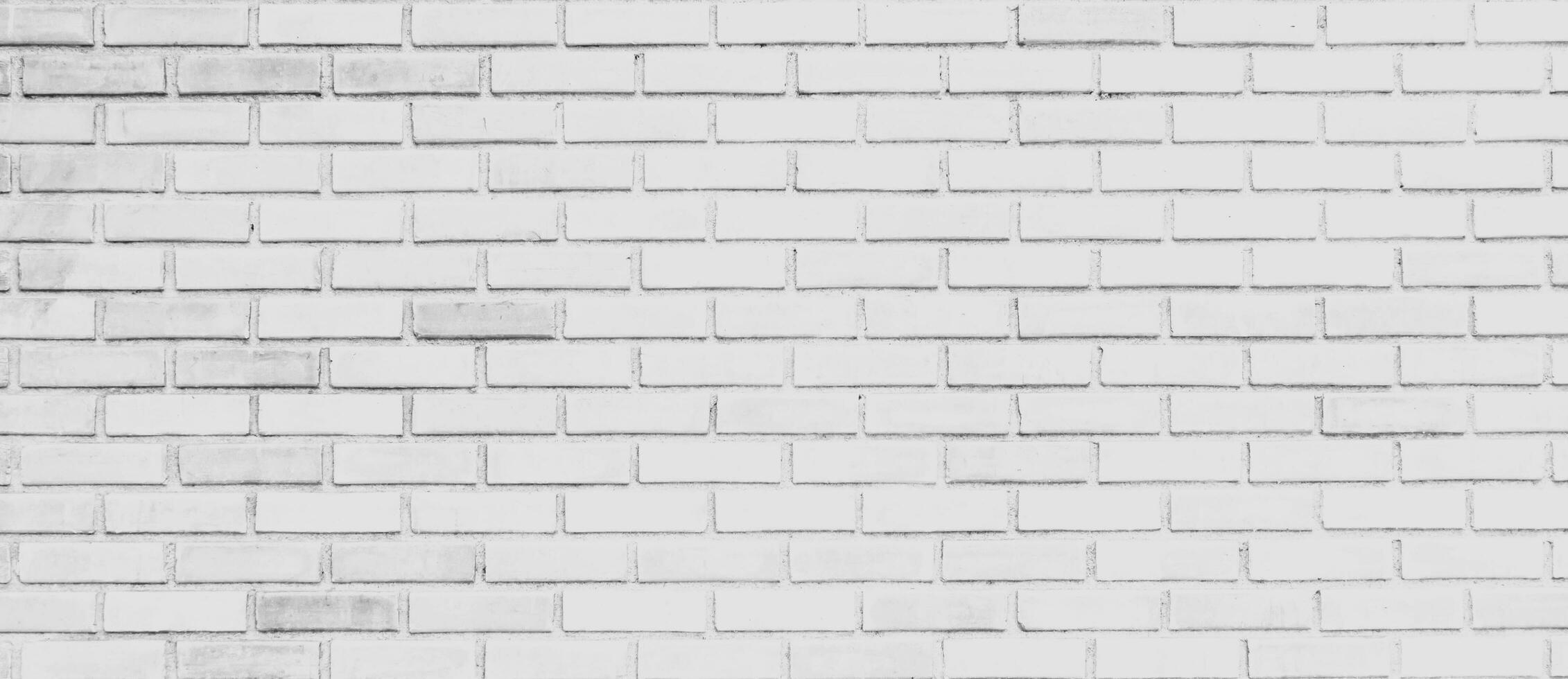 panorama of white brick wall background and texture photo
