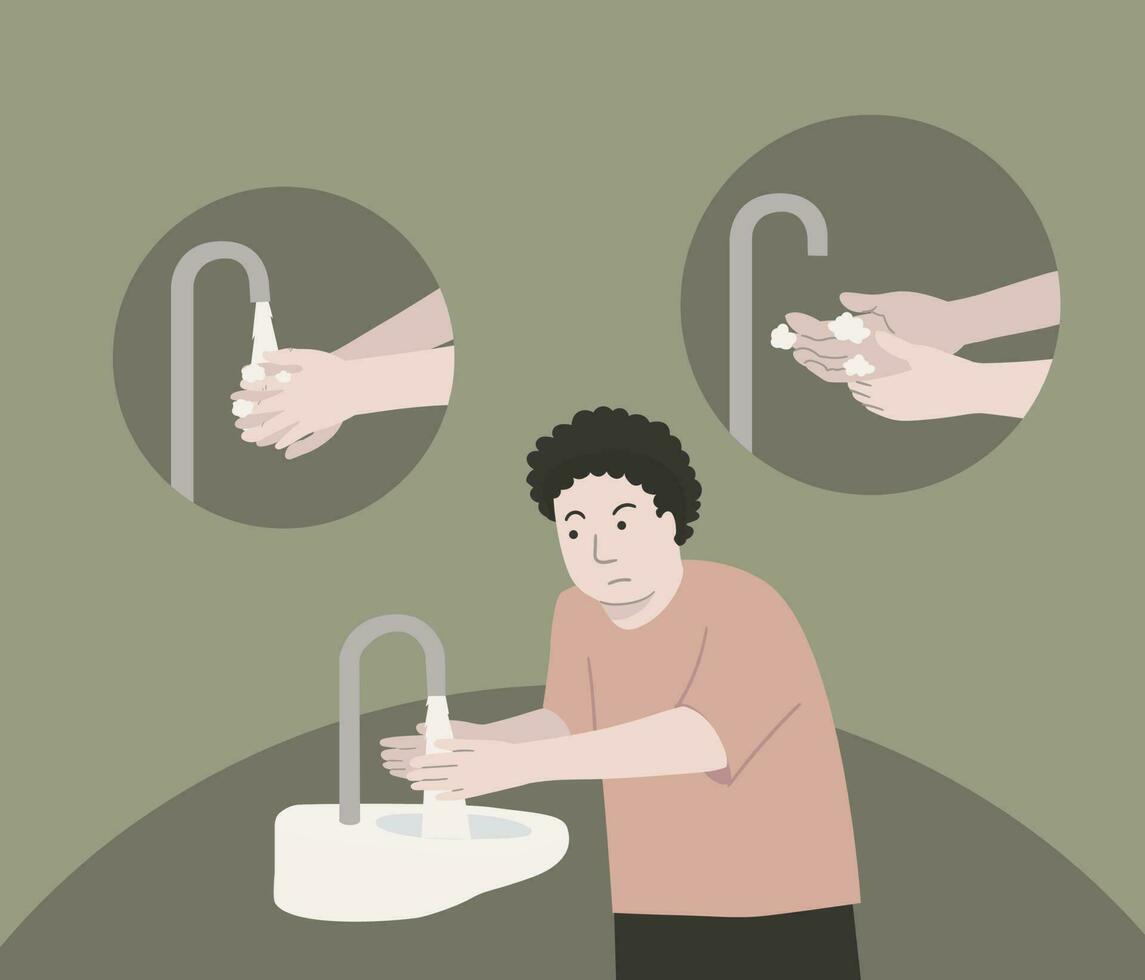 vector illustration how to wash hands