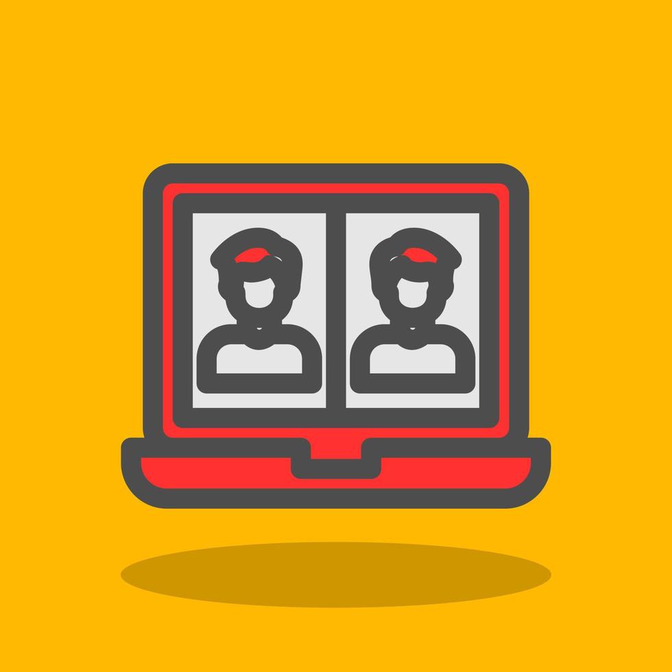 Videocall Discussion Vector Icon Design